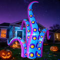 8 FT Giant Halloween Inflatables Outdoor Octopus Tentacles Decoration / Built-in LED Lights, Waterproof Fab