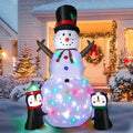 8 ft Inflatable Snowman with Two Penguins, Christmas outdoor decoration