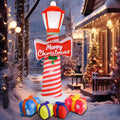 8.1 ft Inflatable Lighthouse with Gift Boxes, Christmas outdoor decoration