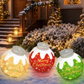 Pop-Up Lighted Ornament Balls with Stickers, 3 Pack, Christmas outdoor decoration