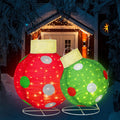 Large Pop-Up Lighted Ornament Balls, 2 Pack, Christmas outdoor decoration